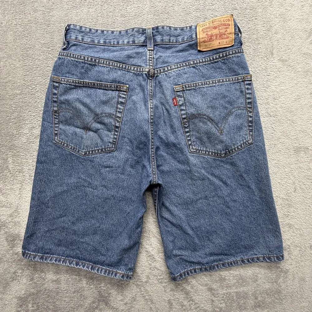 Levis Shorts Mens Measured 33x11 Blue Denim 569 Loose Straight Relaxed‎ Casual
